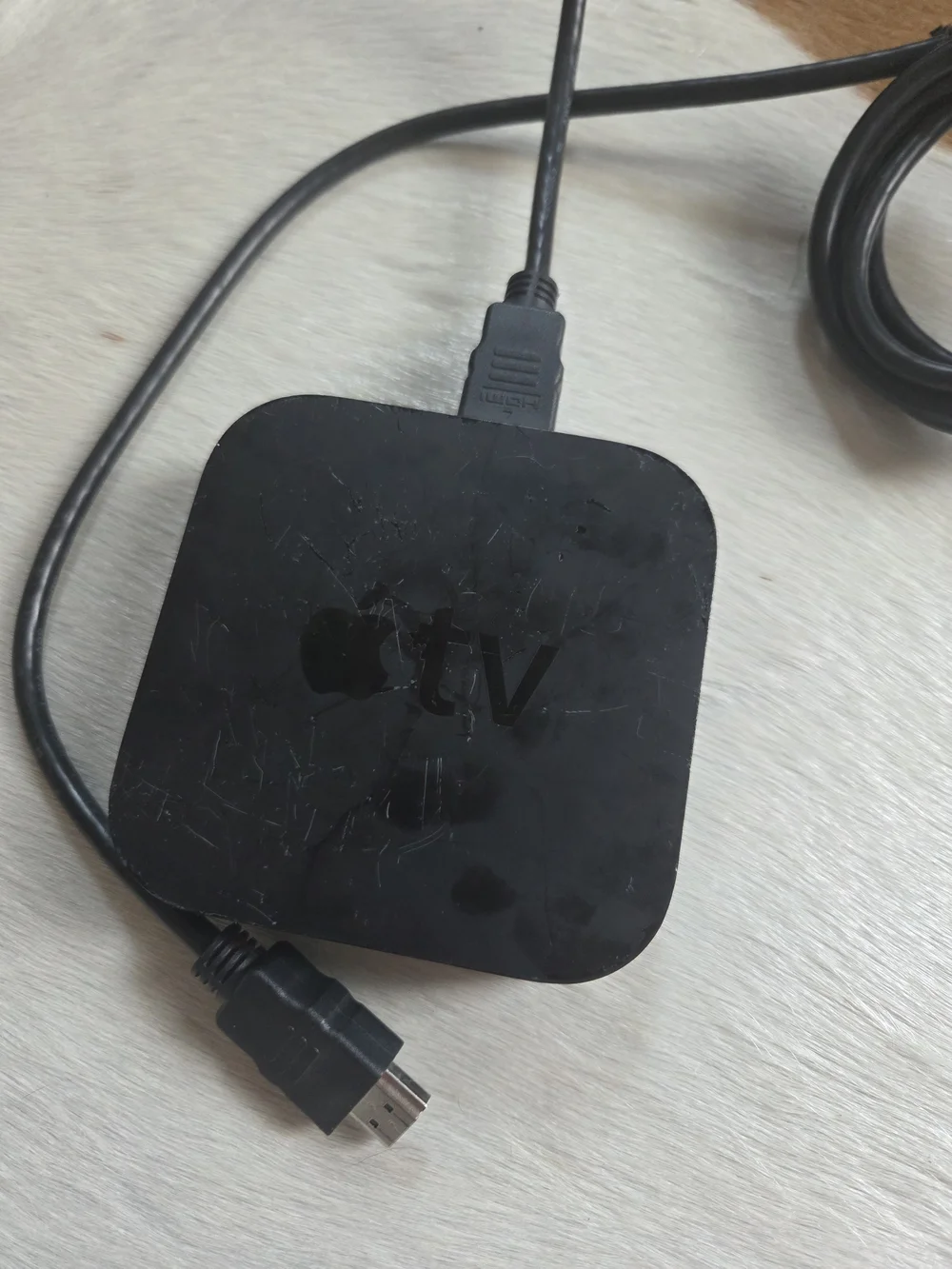 Apple TV Box with Silver Remote. A1378. Includes HDMI Cord.